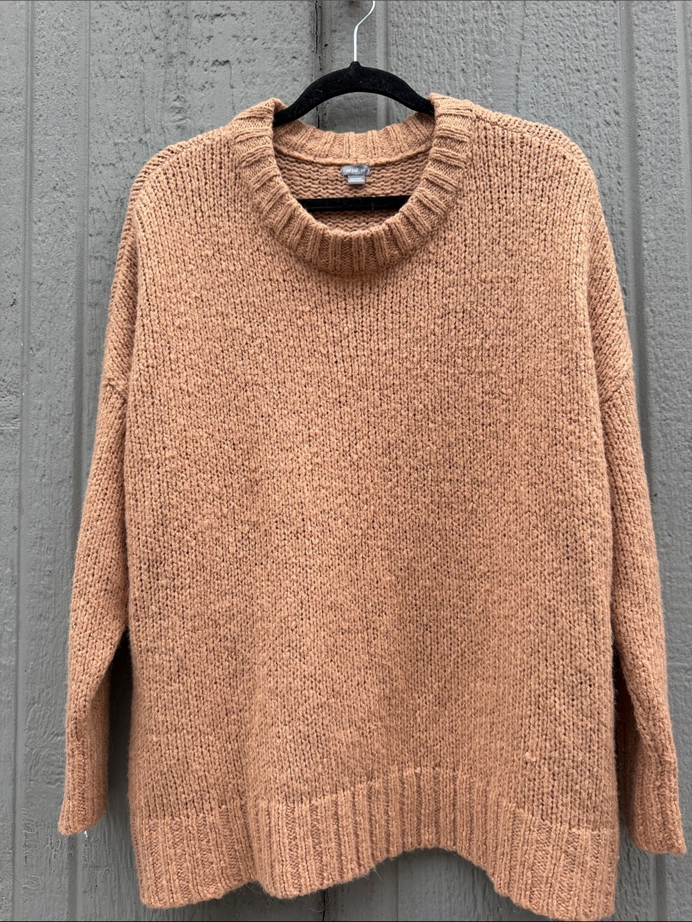 Aerie Cozy Taupe Crewneck Wool Blend Sweater Size: S